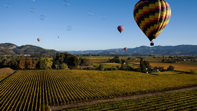 Bubbles over Napa Valley